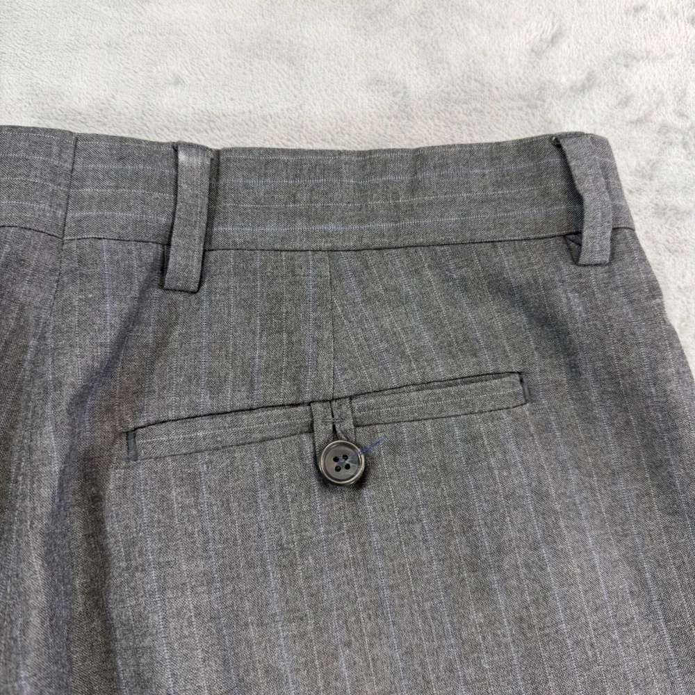 Banana Republic Classic Fit Dress Pants Men's Size 33x30 Gray Striped Trousers